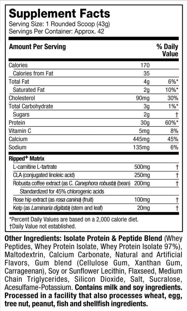 NitroTech Ripped, 4lb, 42 servings - Image 2