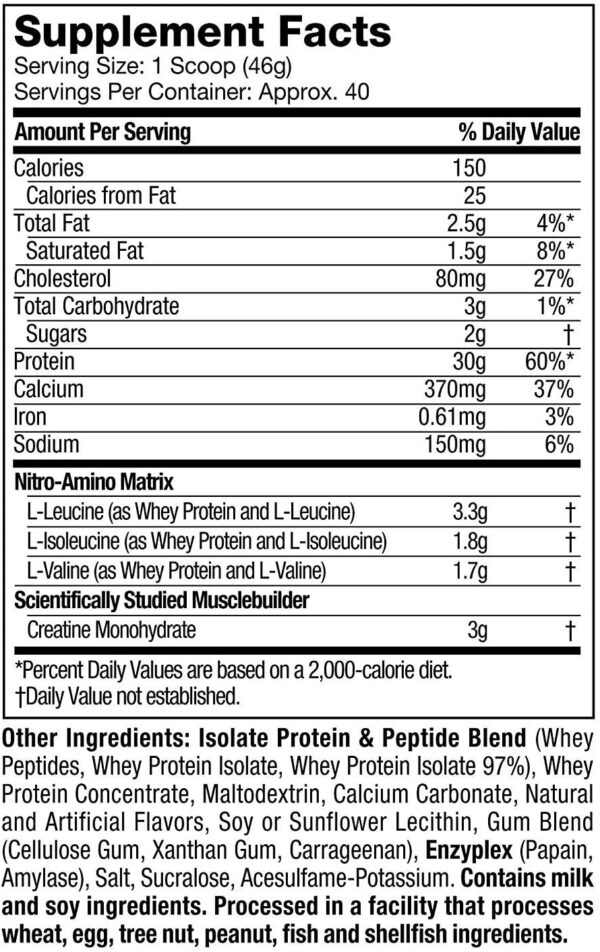 NitroTech - Vanilla, 4lb, 40 servings - Image 2
